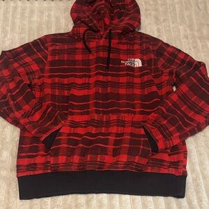 The North Face Red and Black Plaid Sweater